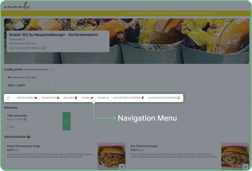 Online Menu Design