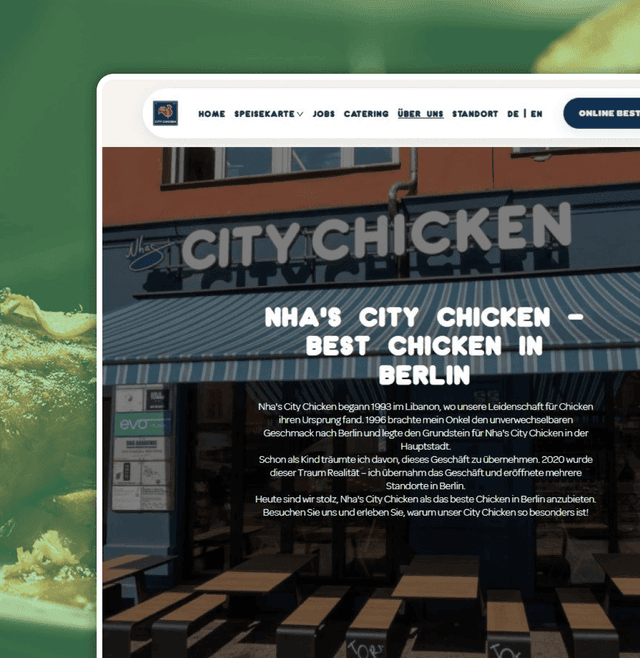 Restaurant website example from Foodamigos